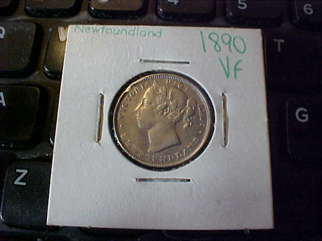Antique 1890 Newfoundland 20 Cent Coin Victoria Sterling Vf? Canada 4.71 Grams