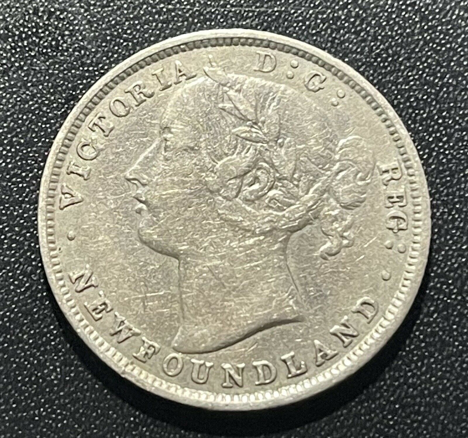 Canada (newfoundland) 1873 20 Cents Silver Coin: Victoria- Mintage 46k!