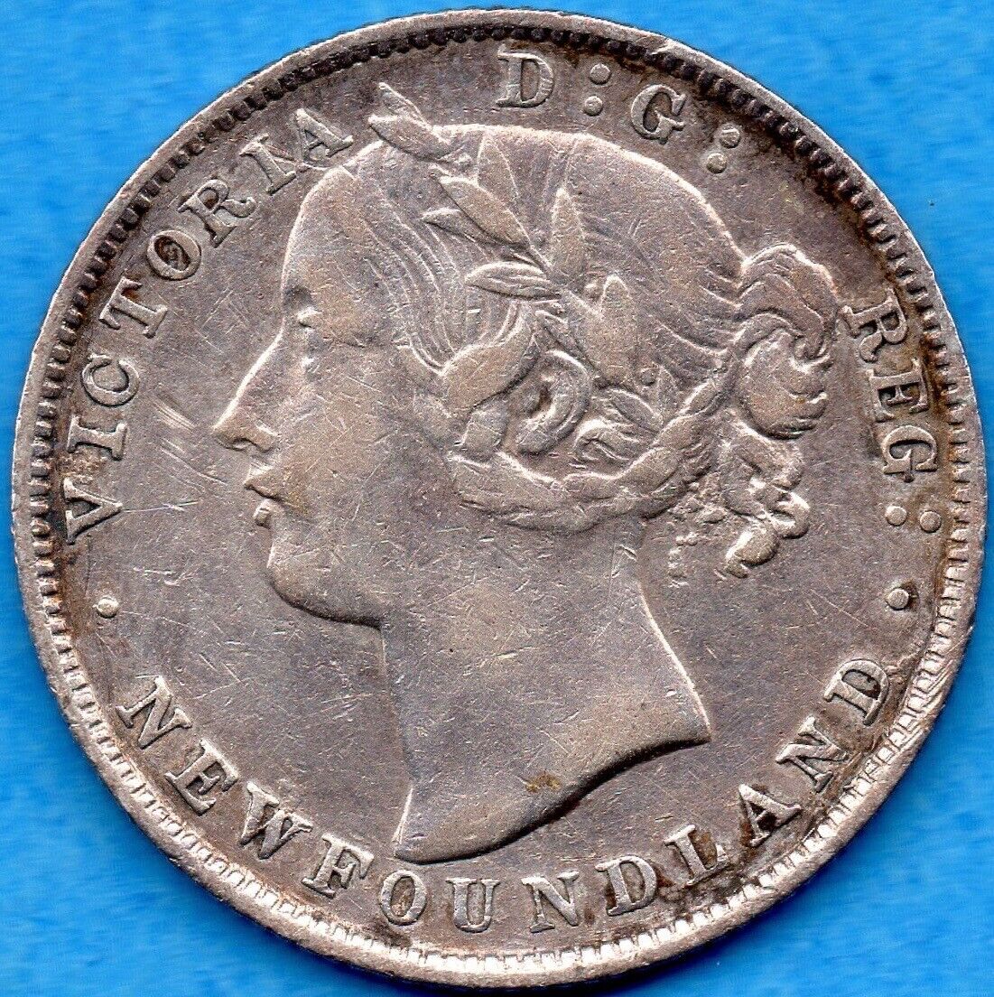 Canada Newfoundland 1894 20 Cents Twenty Cent Silver Coin - Very Fine