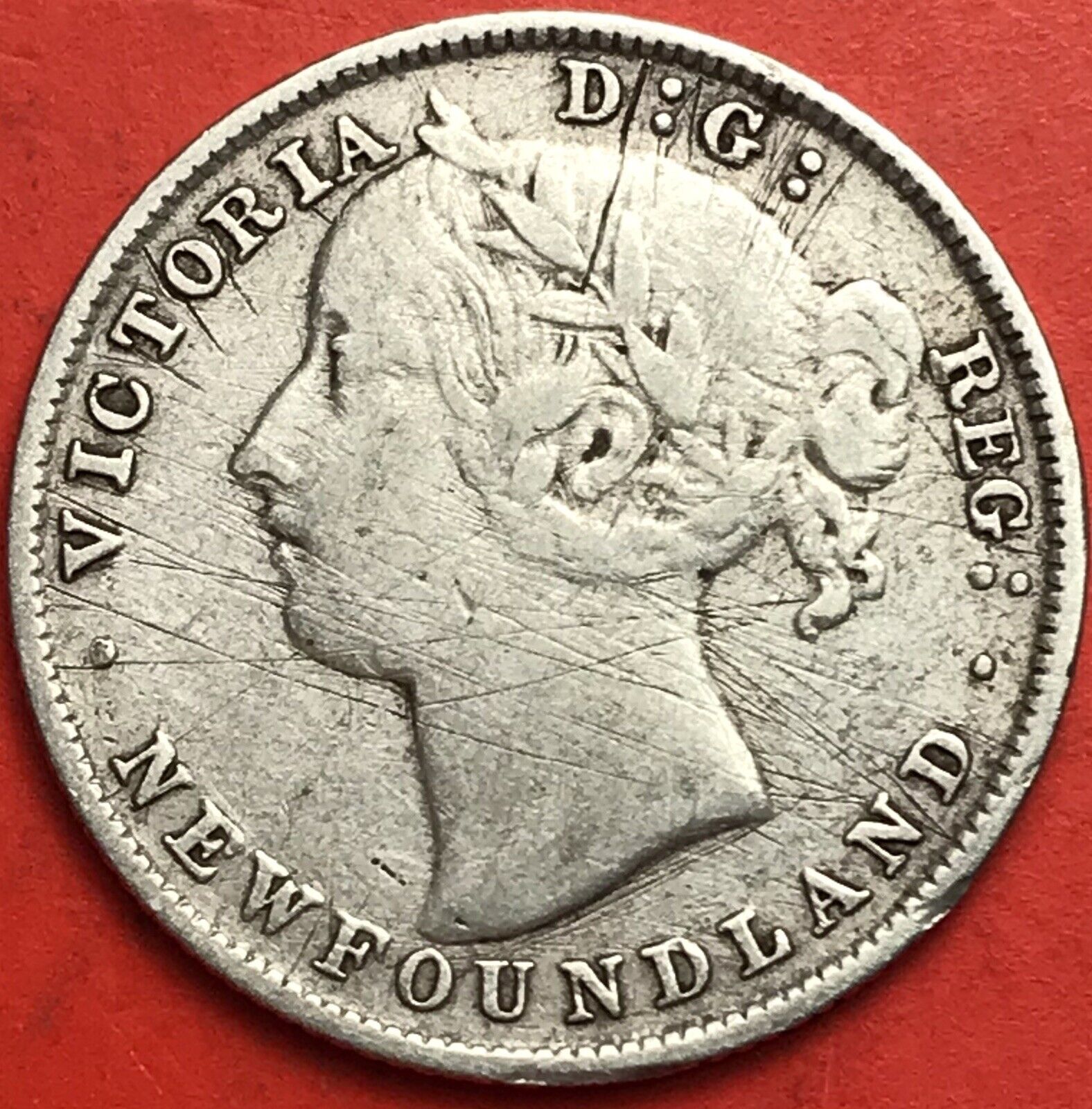 1896 Newfoundland 20 Cents Large 96 - F/vf - Scratch Trend 50$ Lot#4163